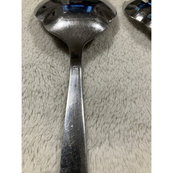 Vintage Mid Century Modern Large Serving Salad Fork And Spoon Set - Picture 5 of 5